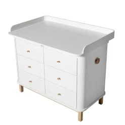 Oliver Furniture Wood Große Wickelplatte für Kommode 6 Schubladen Weiß Clearance