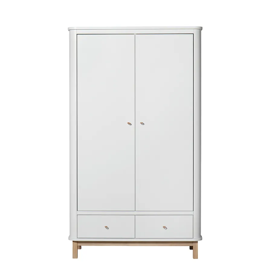 Oliver Furniture Wood Kleiderschrank 2-Türig Weiß/Eiche Best