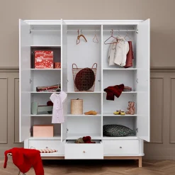 Oliver Furniture Wood Kleiderschrank 3-Türig Weiß/Eiche Hot