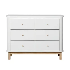 Oliver Furniture Wood Kommode 6 Schubladen Weiß/Eiche Online