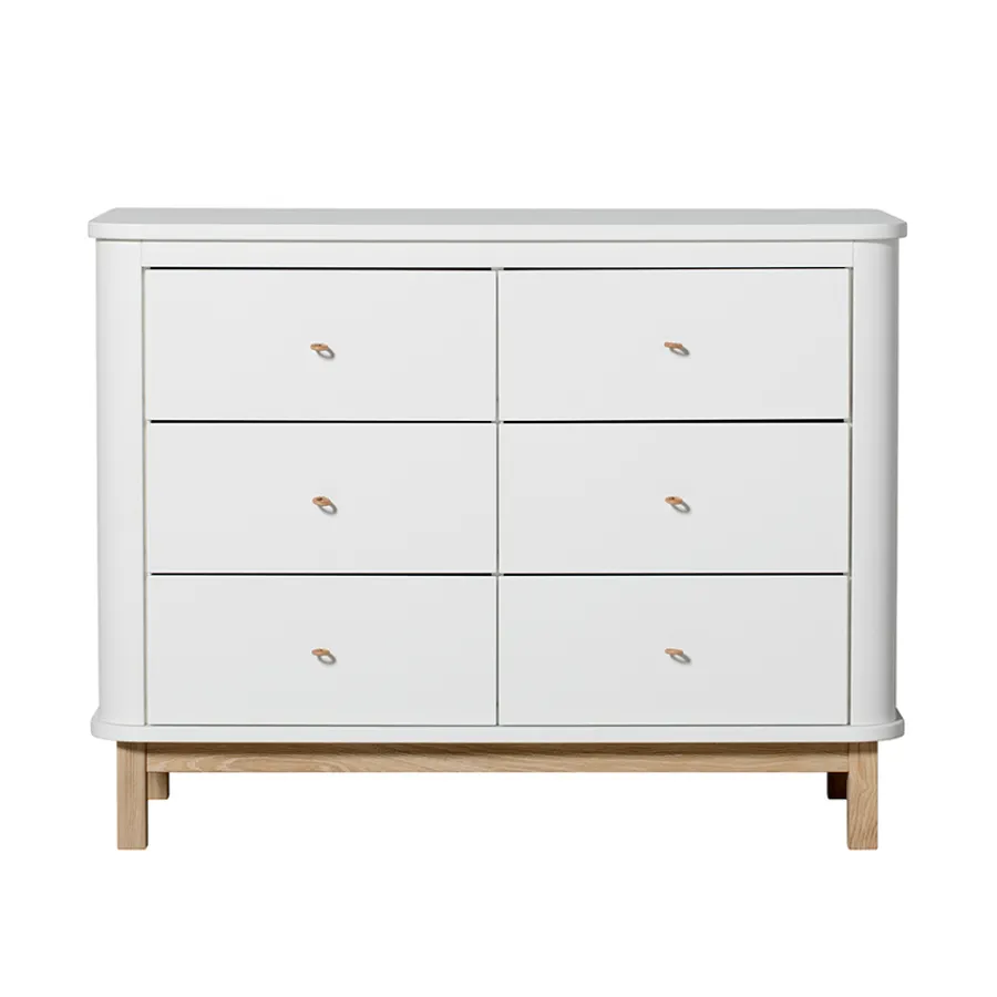 Oliver Furniture Wood Kommode 6 Schubladen Weiß/Eiche Online