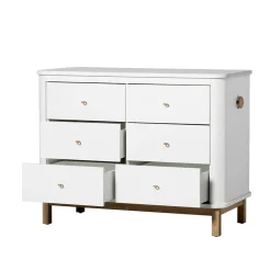 Oliver Furniture Wood Kommode 6 Schubladen Weiß/Eiche Online
