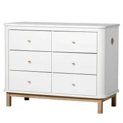 Oliver Furniture Wood Kommode 6 Schubladen Weiß/Eiche Online