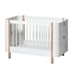 Oliver Furniture Wood Mini+ Babybett Weiß/Eiche exkl. Umbauset Juniorbett Clearance