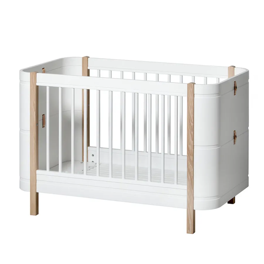 Oliver Furniture Wood Mini+ Babybett Weiß/Eiche exkl. Umbauset Juniorbett Clearance