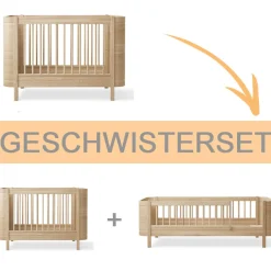 Oliver Furniture Wood Mini+ Geschwisterset Ergänzung f. Wood Mini+ Babybett inkl. Umbauset Juniorbett Eiche Discount