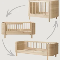 Oliver Furniture Wood Mini+ Baby- und Kinderbett inkl. Umbauset Juniorbett Eiche Clearance