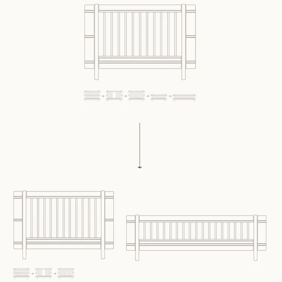 Oliver Furniture Wood Mini+ Geschwisterset Ergänzung f. Wood Mini+ Babybett inkl. Umbauset Juniorbett Eiche Discount