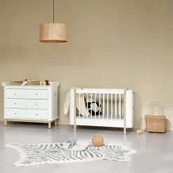 Oliver Furniture Wood Mini+ Babybett Weiß/Eiche exkl. Umbauset Juniorbett Clearance