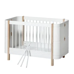 Oliver Furniture Wood Mini+ Babybett Weiß/Eiche exkl. Umbauset Juniorbett Clearance