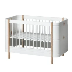 Oliver Furniture Wood Mini+ Babybett Weiß/Eiche exkl. Umbauset Juniorbett Clearance