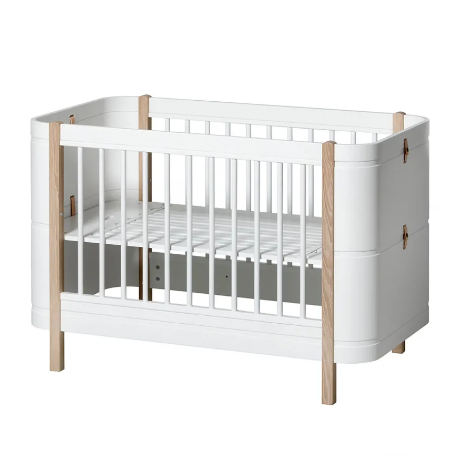 Oliver Furniture Wood Mini+ Babybett Weiß/Eiche exkl. Umbauset Juniorbett Clearance