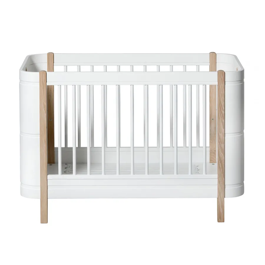 Oliver Furniture Wood Mini+ Babybett Weiß/Eiche exkl. Umbauset Juniorbett Clearance