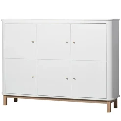 Oliver Furniture Wood Multi-Schrank 3-Türig Weiß/Eiche Clearance