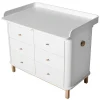 Oliver Furniture Wood Wickelkommode 6 Schubladen mit großer Wickelplatte Weiß/Eiche Hot