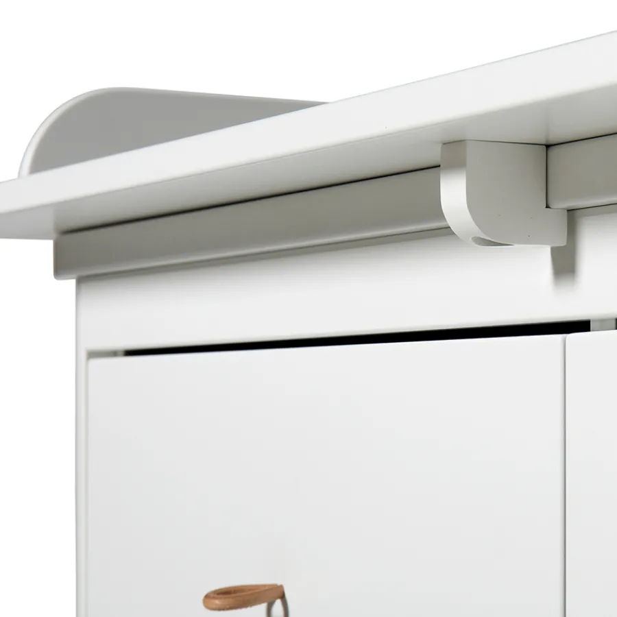 Oliver Furniture Wood Wickelkommode 6 Schubladen mit großer Wickelplatte Weiß Fashion
