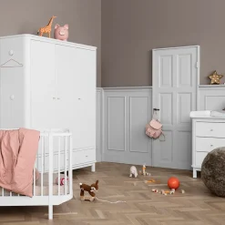 Oliver Furniture Wood Wickelkommode 6 Schubladen mit großer Wickelplatte Weiß Fashion