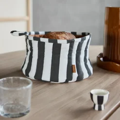 OYOY Brotkorb Toppu Black / White / Taupe Clearance