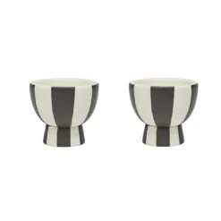 OYOY Eierbecher Toppu White / Black 2er-Set Clearance