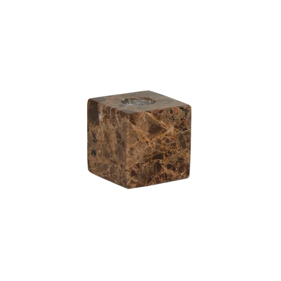 OYOY Savi Kerzenhalter Square Marble Low Choko Fashion