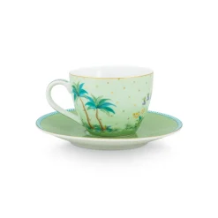 PIP Studio Espresso-Tasse und Unterteller Jolie Gold Dots Green 120ml Clearance