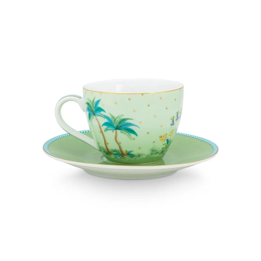 PIP Studio Espresso-Tasse und Unterteller Jolie Gold Dots Green 120ml Clearance