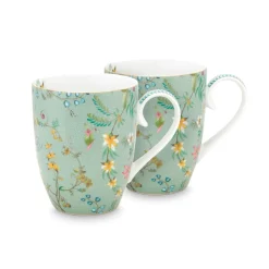 PIP Studio Große Tasse Jolie Flowers Blue 2er-Set New