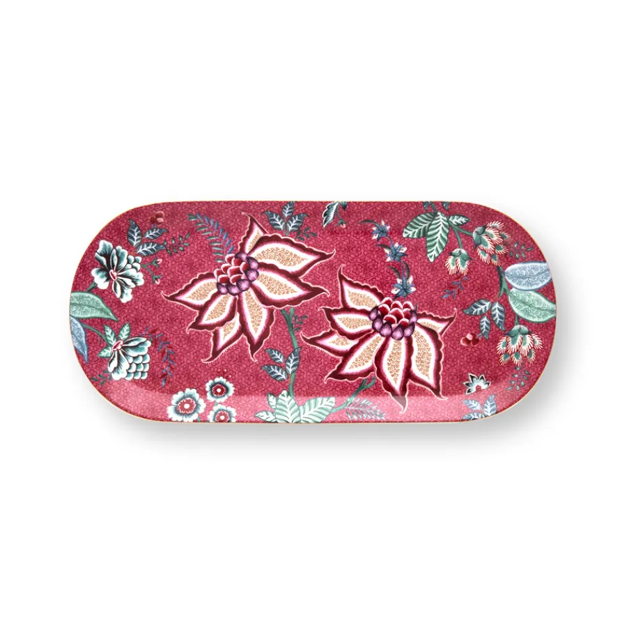 PIP Studio Servierplatte Flower Festival Dark Pink Hot