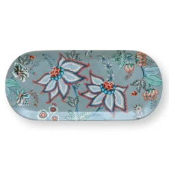 PIP Studio Servierteller rechteckig Flower Festival Light Blue 33.3x15.5cm Fashion