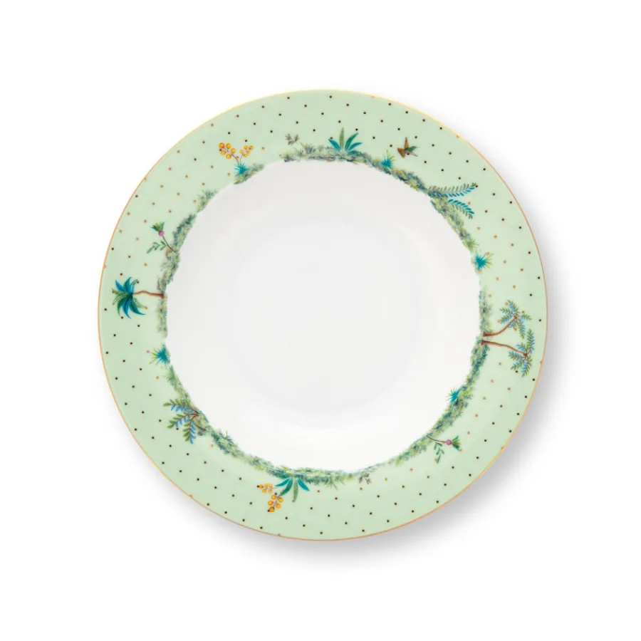 PIP Studio Suppenteller Jolie Gold Dots Green 21.5cm Discount
