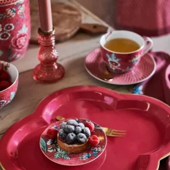PIP Studio Tasse & Unterteller Flower Festival Dark Pink 280ml 2er-Set New