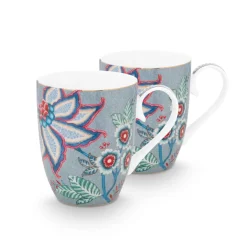 PIP Studio Tasse Large Flower Festival Light Blue 350ml 2er-Set Clearance