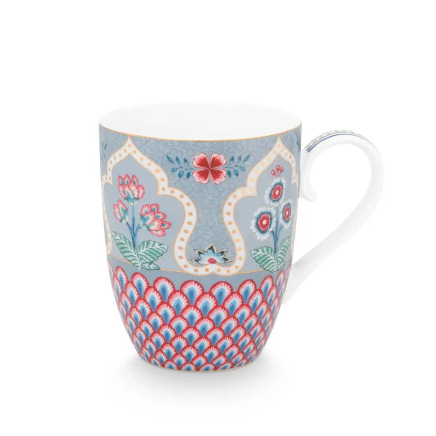 PIP Studio Tasse Large Flower Festival Scallop Deco Light Blue 350ml Outlet