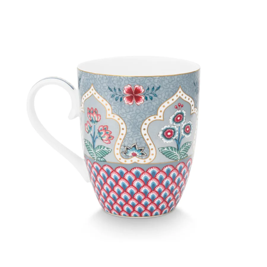 PIP Studio Tasse Large Flower Festival Scallop Deco Light Blue 350ml Outlet