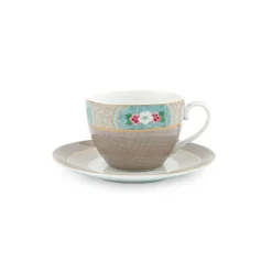 PIP Studio Tasse mit Unterteller Blushing Birds Khaki New