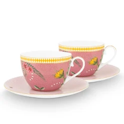 PIP Studio Tasse mit Unterteller La Majorelle Pink 280ml 2er-Set Hot