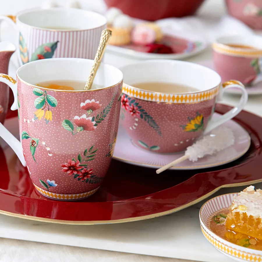 PIP Studio Tasse mit Unterteller La Majorelle Pink 280ml 2er-Set Hot