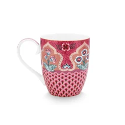 PIP Studio Tasse XL Flower Festival Scallop Deco Dark Pink 450ml Clearance