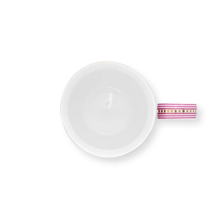 PIP Studio Tasse XL Flower Festival Scallop Deco Dark Pink 450ml Clearance