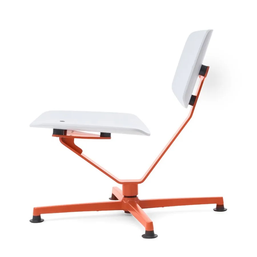 raawii Lounge chair Orange / Sitzschale light grey Best