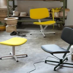 raawii Ottoman Light grey / Stoffbezug yellow Best