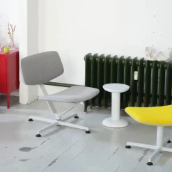 raawii Ottoman Light grey / Stoffbezug yellow Best