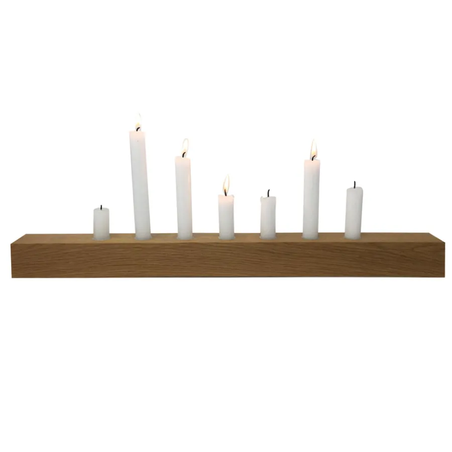 Raumgestalt Kerzenhalter Brennholz Eiche dunkel 60x5x5 cm Outlet