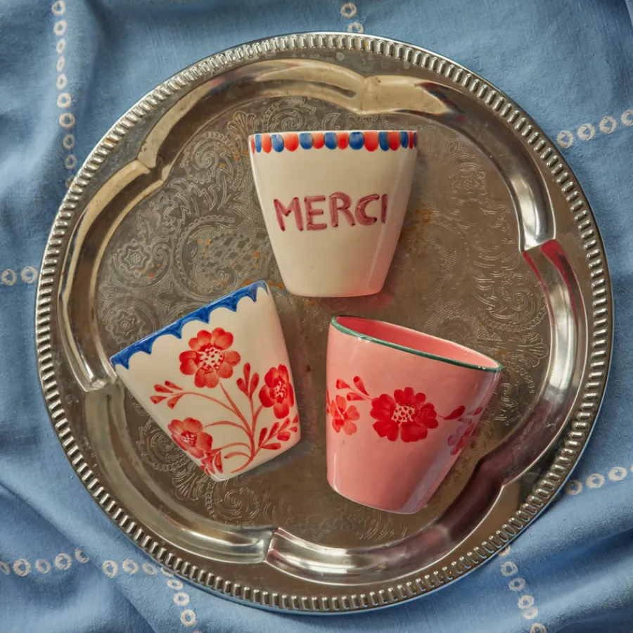Rice Becher Keramik oval handbemalt MERCI 300 ml Fashion