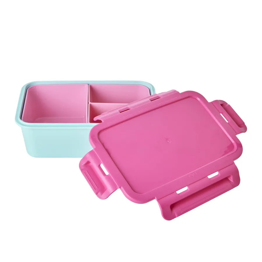 Rice Brotdose Lunchbox mit 3 Segmenten Pink/Mint Best