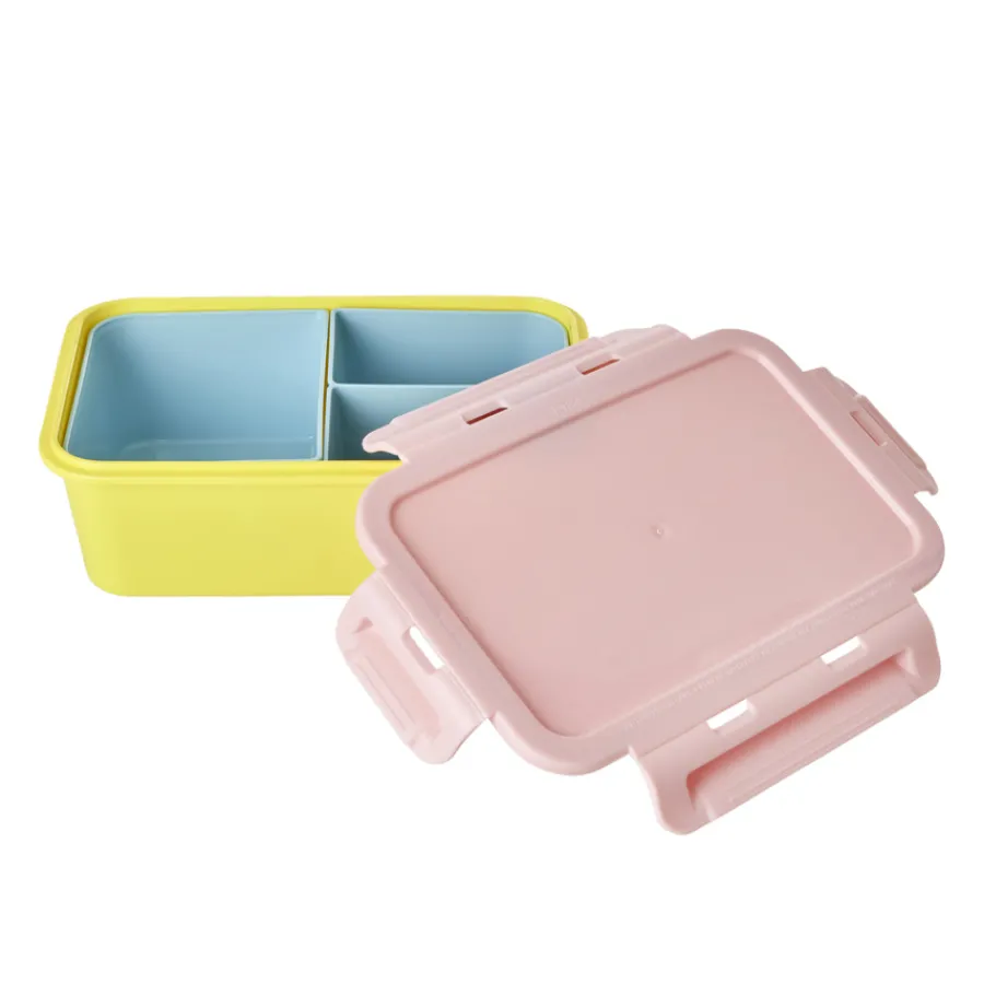 Rice Brotdose Lunchbox mit 3 Segmenten Soft Pink/Yellow Best