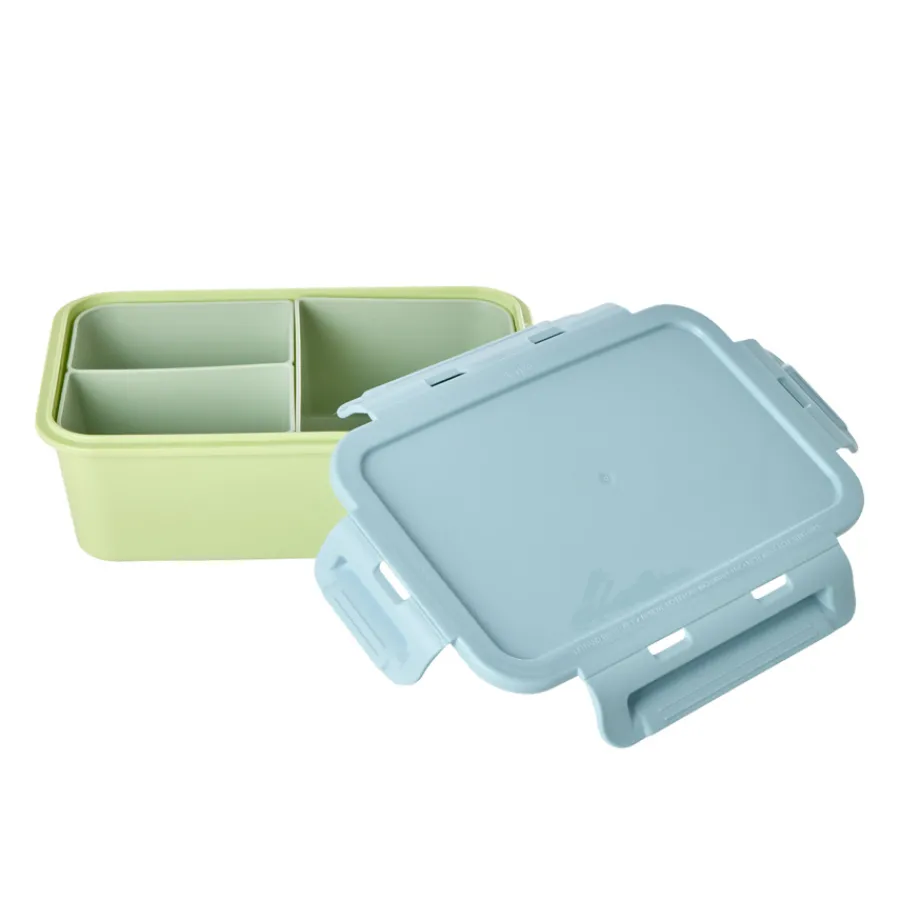 Rice Brotdose Lunchbox mit 3 Segmenten Soft Green/Blue Outlet