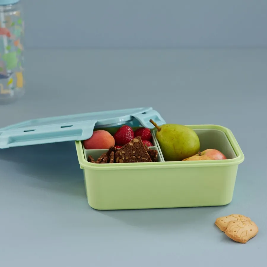 Rice Brotdose Lunchbox mit 3 Segmenten Soft Green/Blue Outlet
