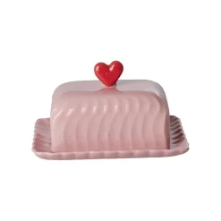 Rice Butterdose Keramik Red Heart Pink Hot