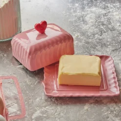 Rice Butterdose Keramik Red Heart Pink Hot
